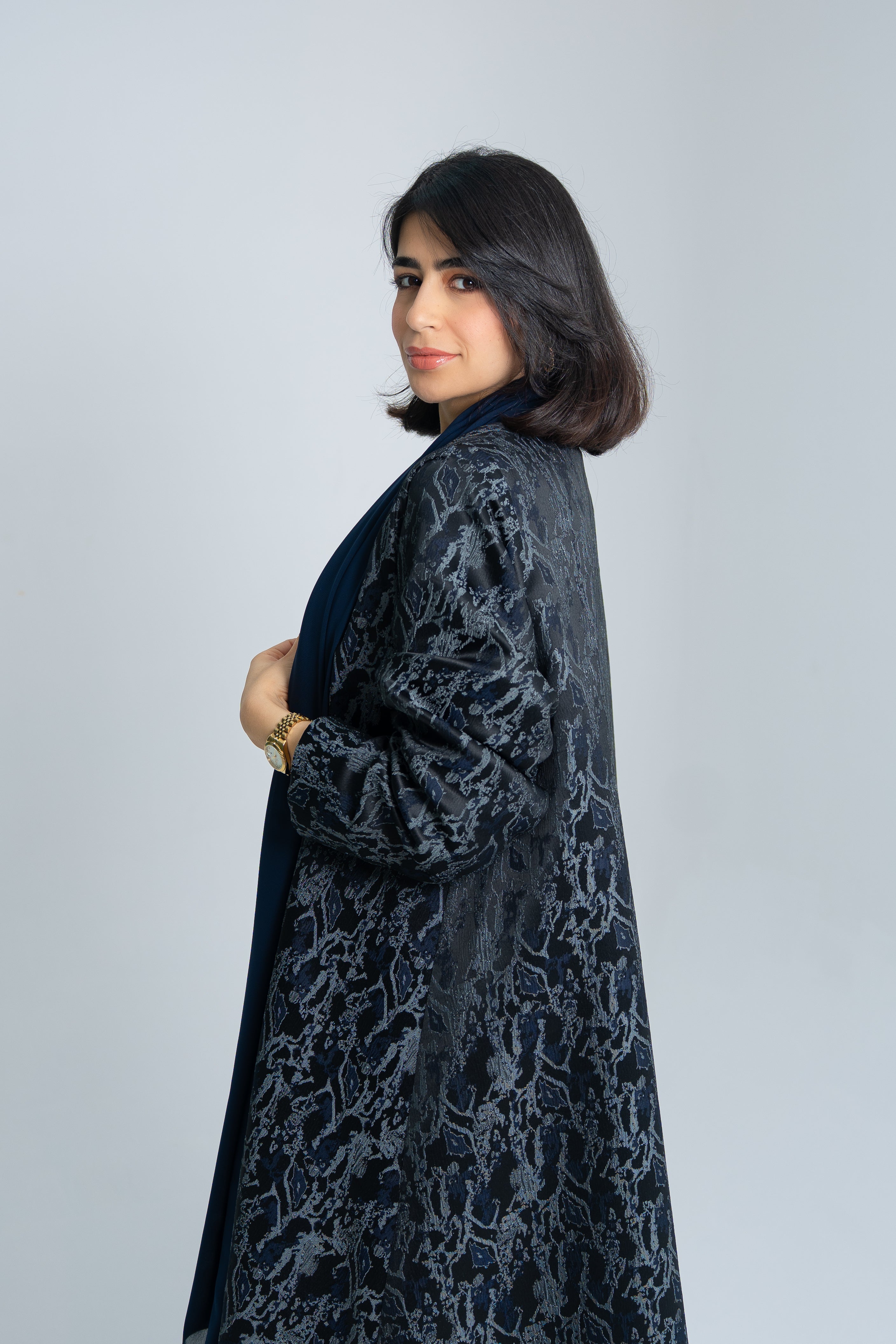 Silk Jacquard A-Cut Abaya